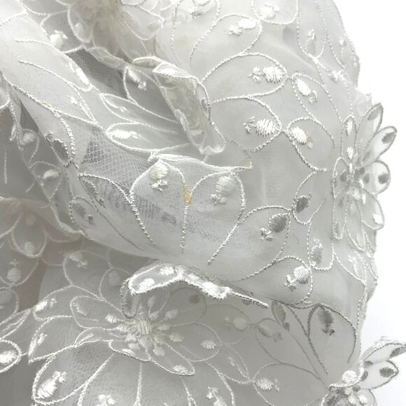 Victor Costa VTG 1980s Designer Black Cocktail Dress 3D Petal Puff Sleeves Sz 8 - Picture 8 of 9